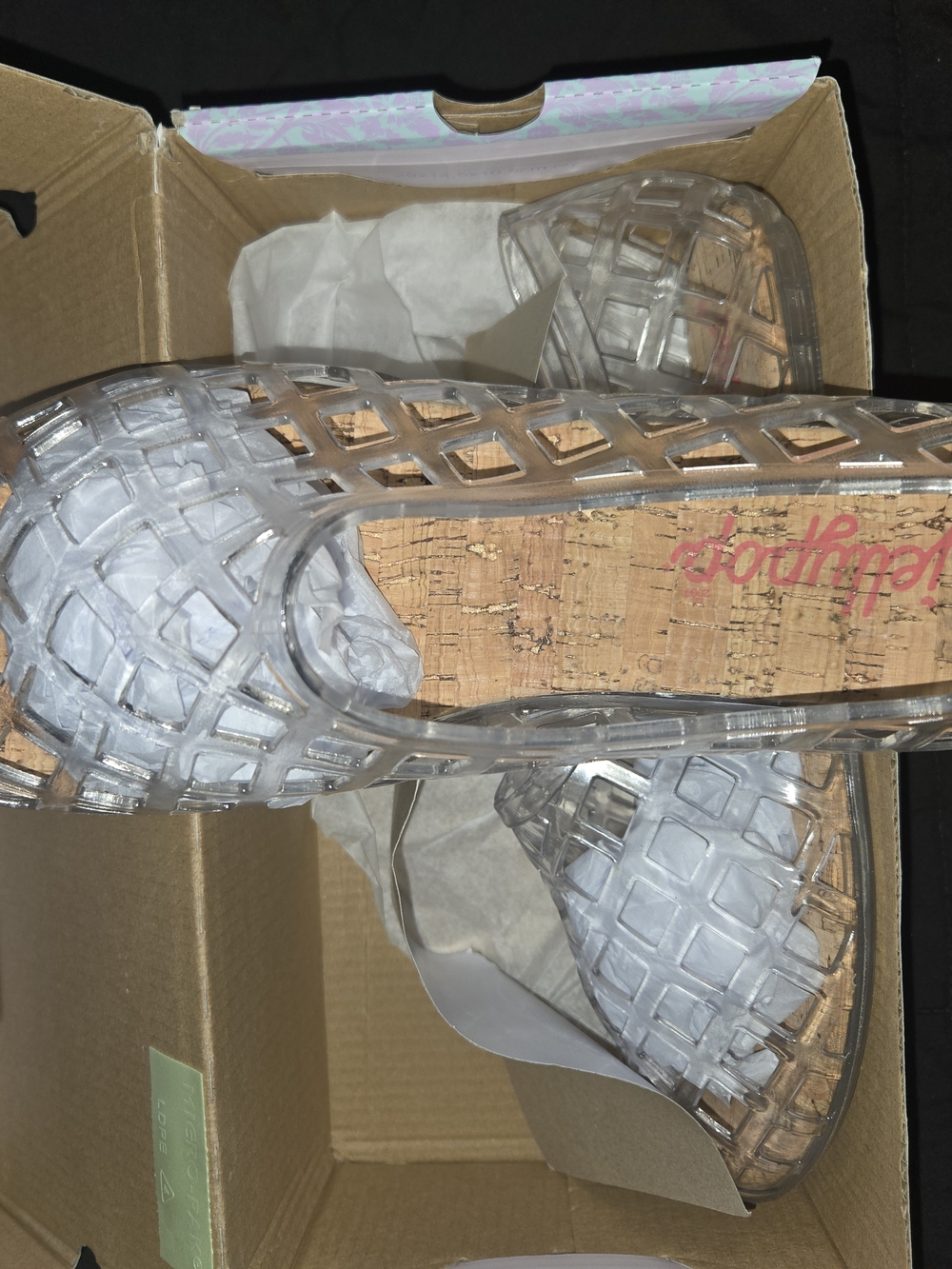 Jellypop Clear Lattice Jelly Slide Sandals